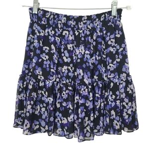Kate Spade Floral Ruffle Hydrangea Chiffon Mini Skirt S